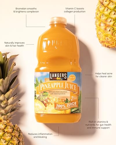 Langer, Pineapple Juice with Vitamin C, 64 Fl Oz Bottle