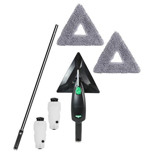 Unger Commercial Microfiber Cleaning Kit - Stingray 5 ft Refillable Microfiber Cleaning Kit for Indoor Glass and Surfaces - SRKB5
