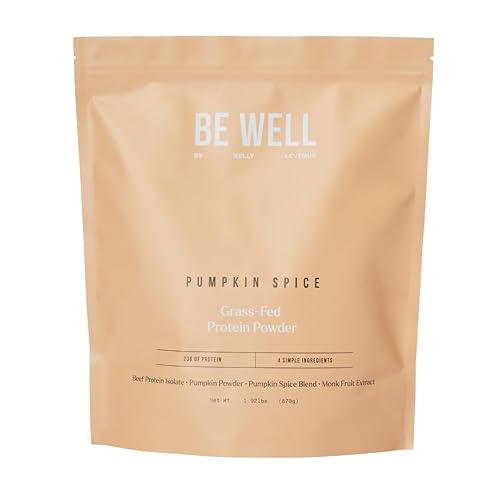 Be Well by Kelly Pumpkin Spice Grass-Fed Beef Protein Powder, 23G of Protein & 3G Net Carbs (30 Servings) 9 Amino Acids + 3 BCAAs No Soy, No Dairy