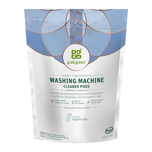 Grab Green Washing Machine Cleaner Pods - Fragrance Free, 5 Cleaning Pods