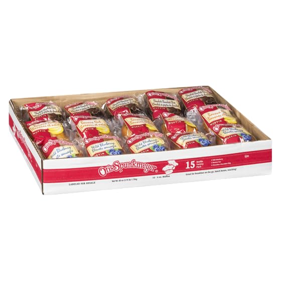 Otis Spunkmeyer, Assorted Muffins, (15 ct., 4 oz.per muffin), Blueberry, Banana, Chocolate, 1.7kg/3.75 lb Box. {Imported from Canada}