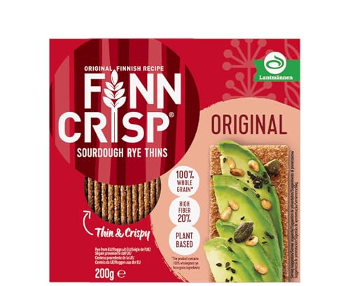 Finn Crisp Sourdough Rye Thins, Original Crispbread, 7 Ounce Boxes (Pack of 9)