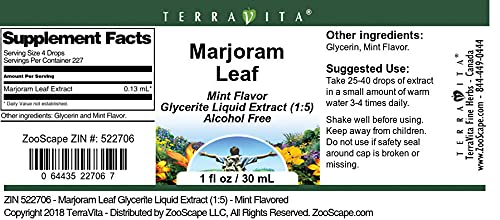 Marjoram Leaf Glycerite Liquid Extract (1:5) - Mint Flavored (1 oz, ZIN: 522706) - 3 Pack
