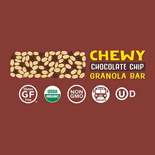 Don't Go Nuts Nut-Free Organic Chewy Granola Bars, Chocolate Chip, 12 Count, Non GMO, Gluten Free