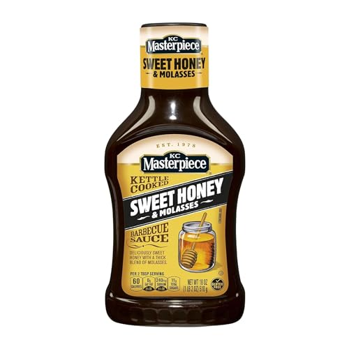KC Masterpiece Sweet Honey & Molasses Barbecue Sauce (Pack of 2) 18 oz Bottles