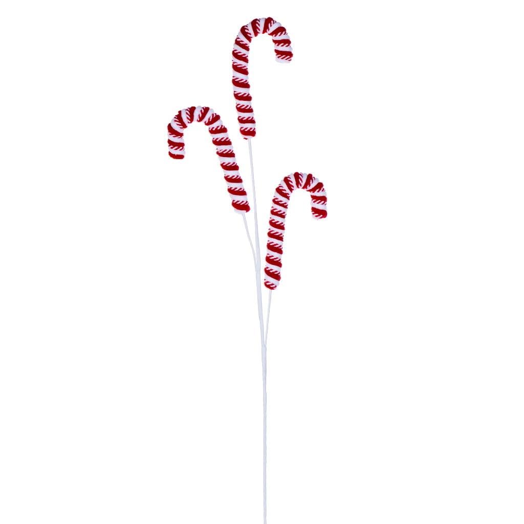 Vickerman 782774-30" Red/White Red Peppermint Twist Candy Cane Spray (2 Pack) (PRQ250330)