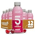 COCO5 Cherry Coconut Water (12 Pack) - Natural Electrolyte Sports Hydration, 50% Less Sugar, Bold Cherry Flavor, Non-GMO, Gluten Free - 16.9 fl oz