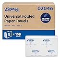 Kleenex Professional Universal Multifold Paper Towels, Bulk (02046), Absorbency Pockets, 9.2" x 9.4" Towel, White (150 Sheets/Pack, 8 Packs/Case
