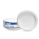 Basix 9 inch Plastic Plates Microwave Safe 100 Count, White