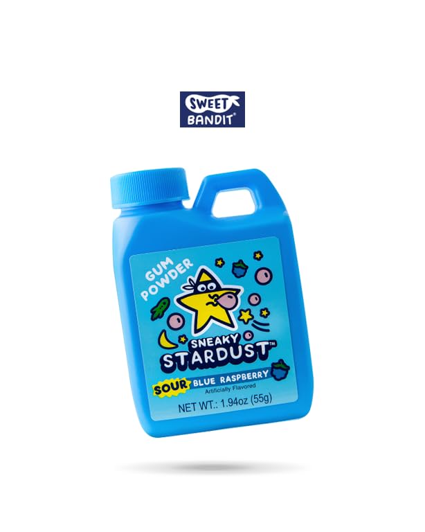 Sneaky Stardust Gum Powder - Sour Green Apple, Blue Raspberry, and Strawberry Flavors - Fun Candy That Turns Into Chewing Gum (1.94 oz Each) (3)
