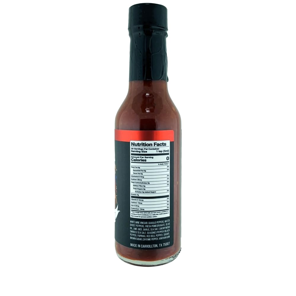 Pomegranate Ghost Hot Sauce, 5 fl. oz. - Sweet & Spicy, Small Batch, Texas Craft Hot Sauce, Family Owned and Operated