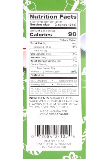 Smarties Candy Canes, Fruity Flavors, 12 Count, 2 Pack