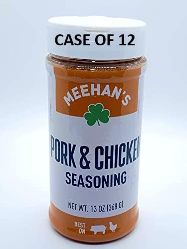 Meehan’s Pork & Chicken Seasoning - Versatile Meat Seasoning for Grilling & Cooking, 13 oz Shaker (Case of 12)