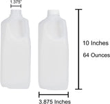 FIJIAN MADE 64 Oz Jugs Bottles (Pack Of 20 x 64 Oz Ea) With White Tamper Evident Screw Caps - Great for Homemade Juices, Milk, Smoothies, Tea