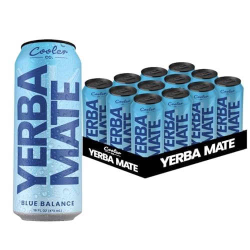 COOLER CO. | YERBA MATE | 100% Org Caffeine | Blue Balance Flavor (12 Pack)