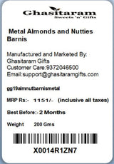 Ghasitaram Gifts Rakhi Gifts for Brothers Rakhi Chocolate Metal Almonds and Nutties Barnis with Pearl Rakhi