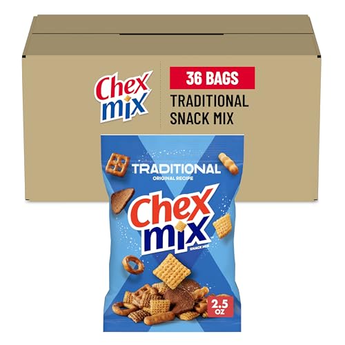 Chex Mix Snack Mix Single Serve Pouch Traditional, 1.75 Oz (Pack of 60)