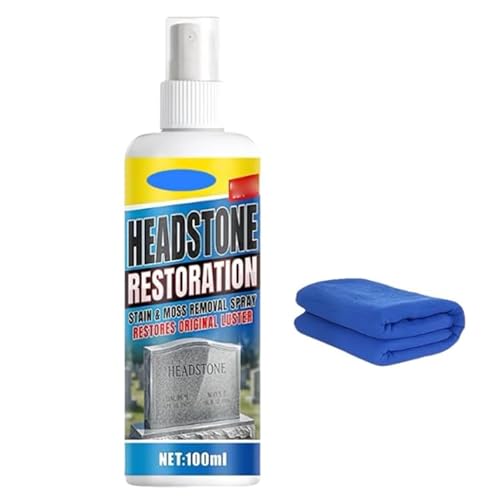 Pishengfa Headstone Restoration and Cleaning Spray,Tombstone Monument Cleaner for Granite Marble Cemetery Memorials, Stone Cleaner Gravestone Cleaning