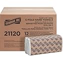 Genuine Joe C-Fold Hand Towels, 1-Ply, 10" x 13", 2400 Sheets/Pack, 12 Count