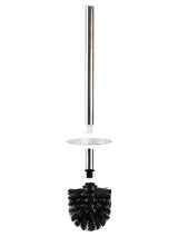 Isaac Jacobs White Ceramic Cat Toilet Bowl Brush Holder with Chrome Metal Handle (Unassembled) - Bathroom Accessory & Cleaning Storage (Cat)