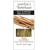 JENNIFERS HOMEMADE Salt & Pepper Breadsticks, VEGAN All Natural, Made with extra virgin olive oil, Crunchy and delicious snack, 5 OZ