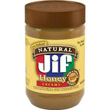 Jif Natural Creamy Peanut Butter Spread and Honey - Contains 80% Peanuts, 16 Ounces