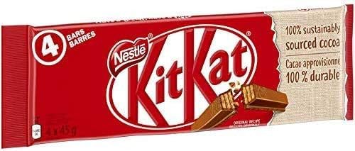 KIT KAT 4 Finger Milk Chocolate Multipack 4x45g, 3-Pack (Imported from Canada)