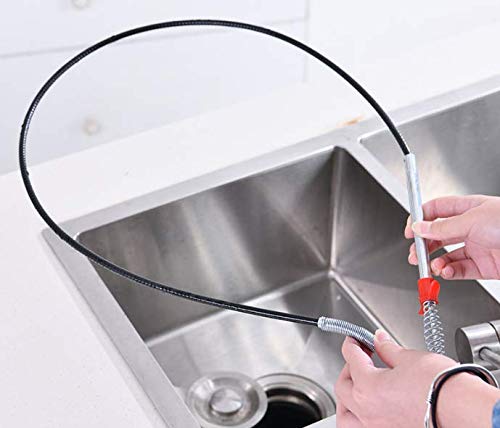 63 Inch Drain Pipe Cleaner,Drain Auger Hair Catcher, Sink Dredge Drain Clog Remover Cleaning Tools for Kitchen Bathroom Tub Toilet Washbasin Clogged