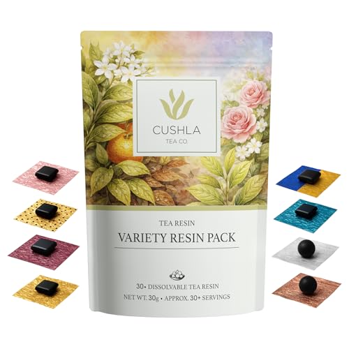 Pu-erh Tea Resin Variety Pack - Ripe Shu & Raw Sheng Puer from Yunnan | Instant Pu'er Tea | 30 Individually Wrapped Pieces
