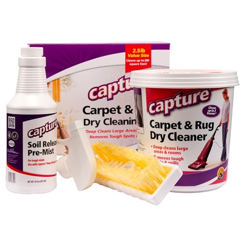 Capture Carpet Total Care Kit 250 - Carpet Deodorizer & Freshener Powder - Spot & Stain Remover - Pet Odor Eliminator - Fresh Natural Scent - Dry Rug