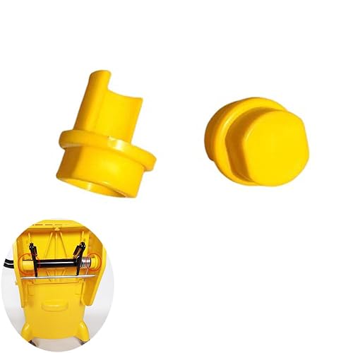 NentMent Commercial Mop Bucket Wringer Mount Bracket End Plugs Left and Right Set Yellow Plastic Stopper Repair Parts for Side Press Wringer Combo