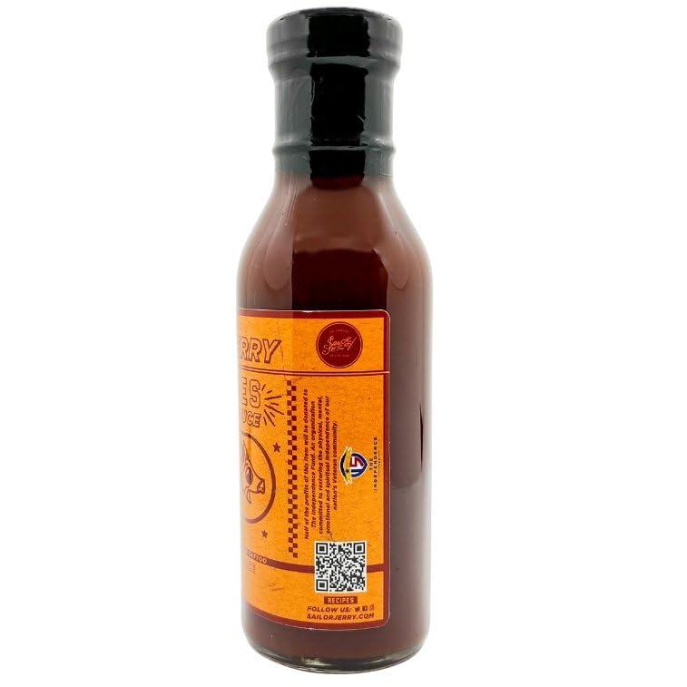 Grill Your As* Off Sailor Jerry Ironsides BBQ Sauce - 12oz Versatile Barbecue Sauce for Beef, Ribs, Burgers & More - Smooth, Smoky & Bold Flavor