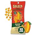 SOLELY - Organic Dried Fruit Mango Pieces (1 Box, 12 Single Serving Bags per Box) - Real Fresh Fruit - Healthy Snacks for Adults & Kids - Non GMO