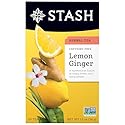 Stash Tea Lemon Ginger Herbal Tea, Box of 20 Tea Bags