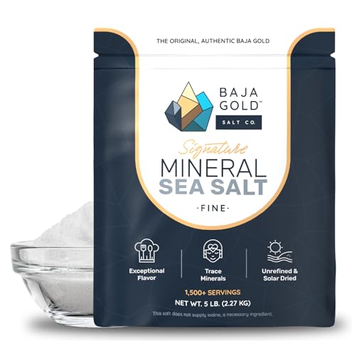 Baja Gold Signature Mineral Sea Salt - Recommended by Gary Brecka - Authentic Fine Grind Salt for Cooking & Baking | Natural Baja Salt for Culinary