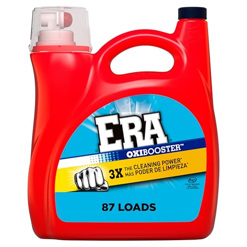 Era Oxibooster Liquid Laundry Detergent, 154 fl oz, 87 Loads Powerful Laundry Detergent for Stain Removal, Tough on Stains, Era Active Spot Fighter