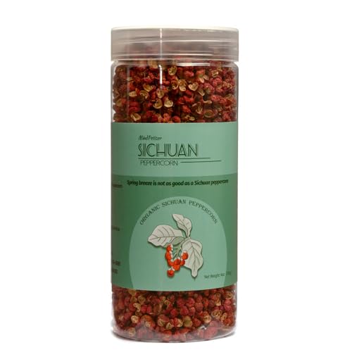 Sichuan Peppercorns Whole Organic 4OZ-Authentic Szechuan Red Peppercorns for Grinder Refill, Fresh Strong Flavor Seasoning for Chinese Dishes Mapo