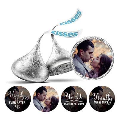 Darling Souvenir 190 Pcs Personalized Black Pre-Wedding Celebration Candy Drop Stickers - Self-Adhesive Mini Chocolate Wrappers for Bridal Shower