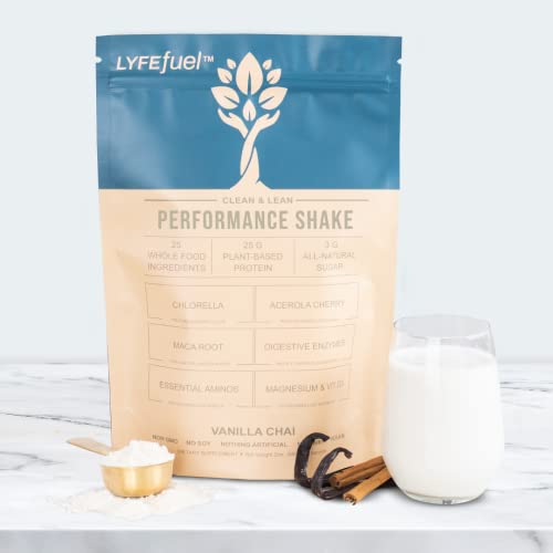Vegan Protein Shake by LyfeFuel | Plant-Based Protein Powder with BCAA, Greens & Superfoods for Sports Performance, Recovery & Lean Muscle Building |