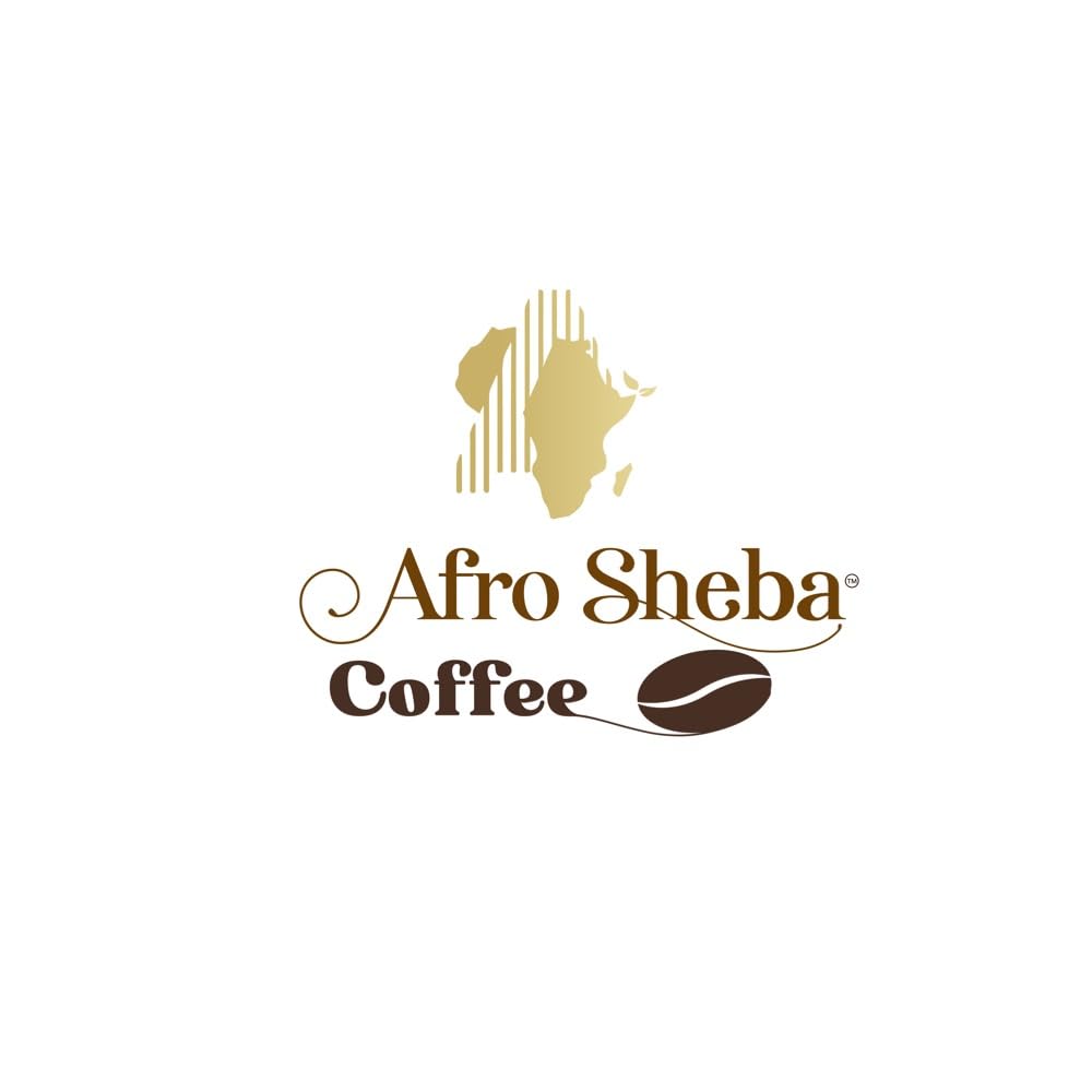 Afro Sheba Coffee - Whole Bean Medium Roast Coffee - Full Body - Ethiopian Single Origin - Ground - Low Acid - Washed & Natural - 1 lb (16 oz) (Guji)