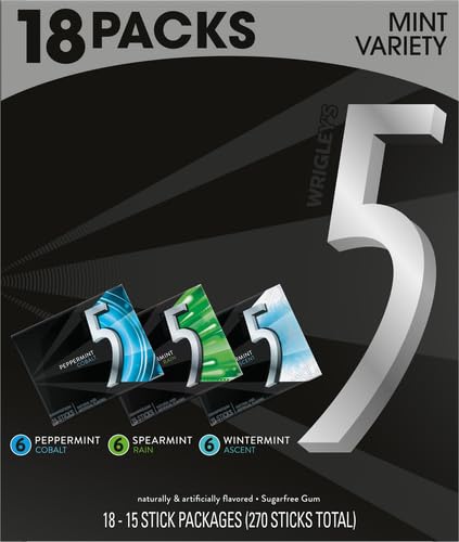 5 Variety Pack Sugarfree Gum, 1 Pound