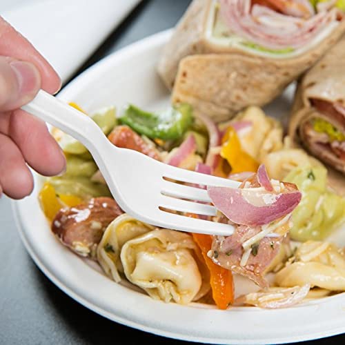 Individually Wrapped Heavy Weight Plastic Fork (1000, White Fork)