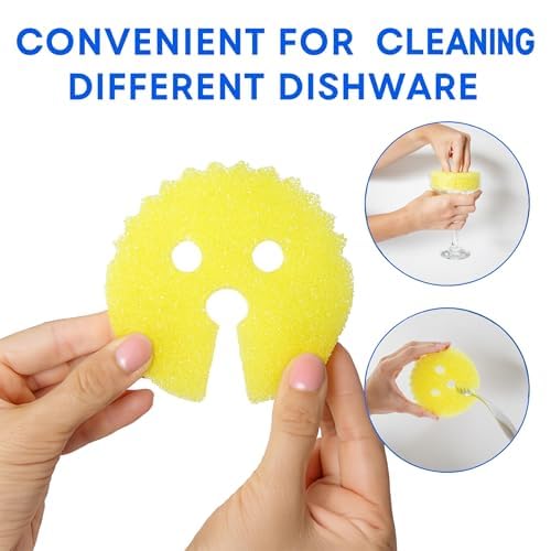 Scrub Pro Cleaning Sponge - 3 Pack Non-Scratch Kitchen & Bathroom Sponges with Dual-Sided Design and Sideways Slit for Utensils, Ideal for Dishes