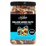 Jaybee’s Unsalted Mixed Nuts | 32 oz | Gourmet Roasted Deluxe Nut Mix with Cashews, Almonds, Pecans, Hazelnuts, Brazil Nuts (No Peanuts) | Keto, Vegan