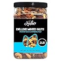 Jaybee’s Unsalted Mixed Nuts | 32 oz | Gourmet Roasted Deluxe Nut Mix with Cashews, Almonds, Pecans, Hazelnuts, Brazil Nuts (No Peanuts) | Keto, Vegan