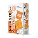 Fiber Gourmet Thinables Baked Cheese Crackers Healthy Low Net Carb Keto - Real Cheddar, High Fiber, 70 Calories, 6g Net Carbs, 13g Fiber, 5g Protein