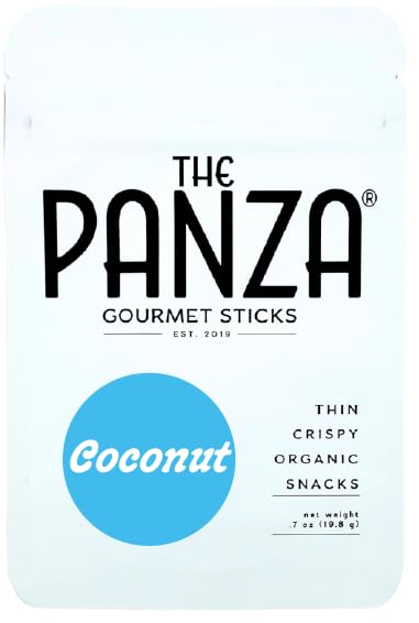 The Panza Coconut Gourmet Cookie Snack Thin & Crispy | Organic, Non-GMO, 100% Natural Ingridients | Mini Pouch 0.7 oz