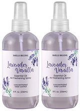 SMELLS BEGONE Essential Oil Air Freshener Spray - Odor Eliminator - 2 Pack - 8 Ounce (Lavender Vanilla)