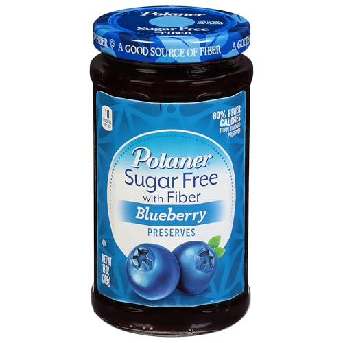 Polaner Sugar Free with Fiber, Blueberry Preserves, 13 Ounce