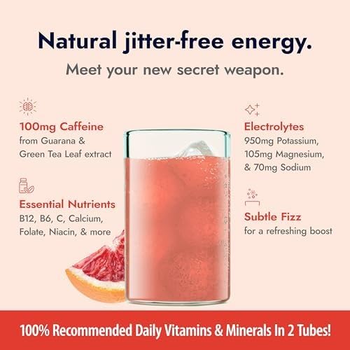 Zipfizz Daily Energy Drink Powder, Blood Orange, 20 Pack | 3-in-1 Sustained Energy, Rapid Hydration, and Essential Vitamins | Sugar-Free | Electrolyte